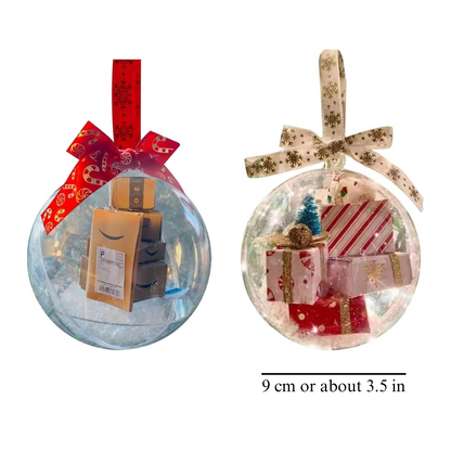 Boule de Noël en forme de cadeau