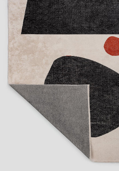 Rock Black - Ecru Rug
