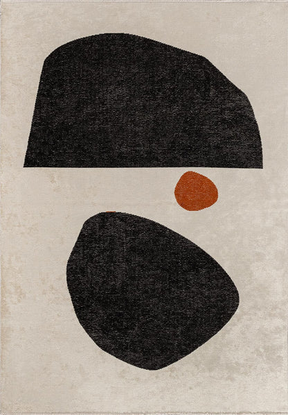 Rock Black - Ecru Rug