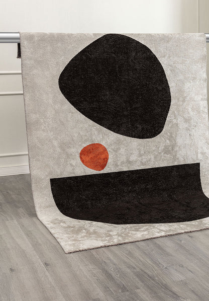 Rock Black - Bone Rug