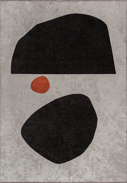 Rock Black - Bone Rug