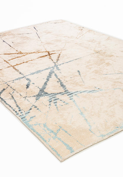 Crack Blue - Ecru Rug