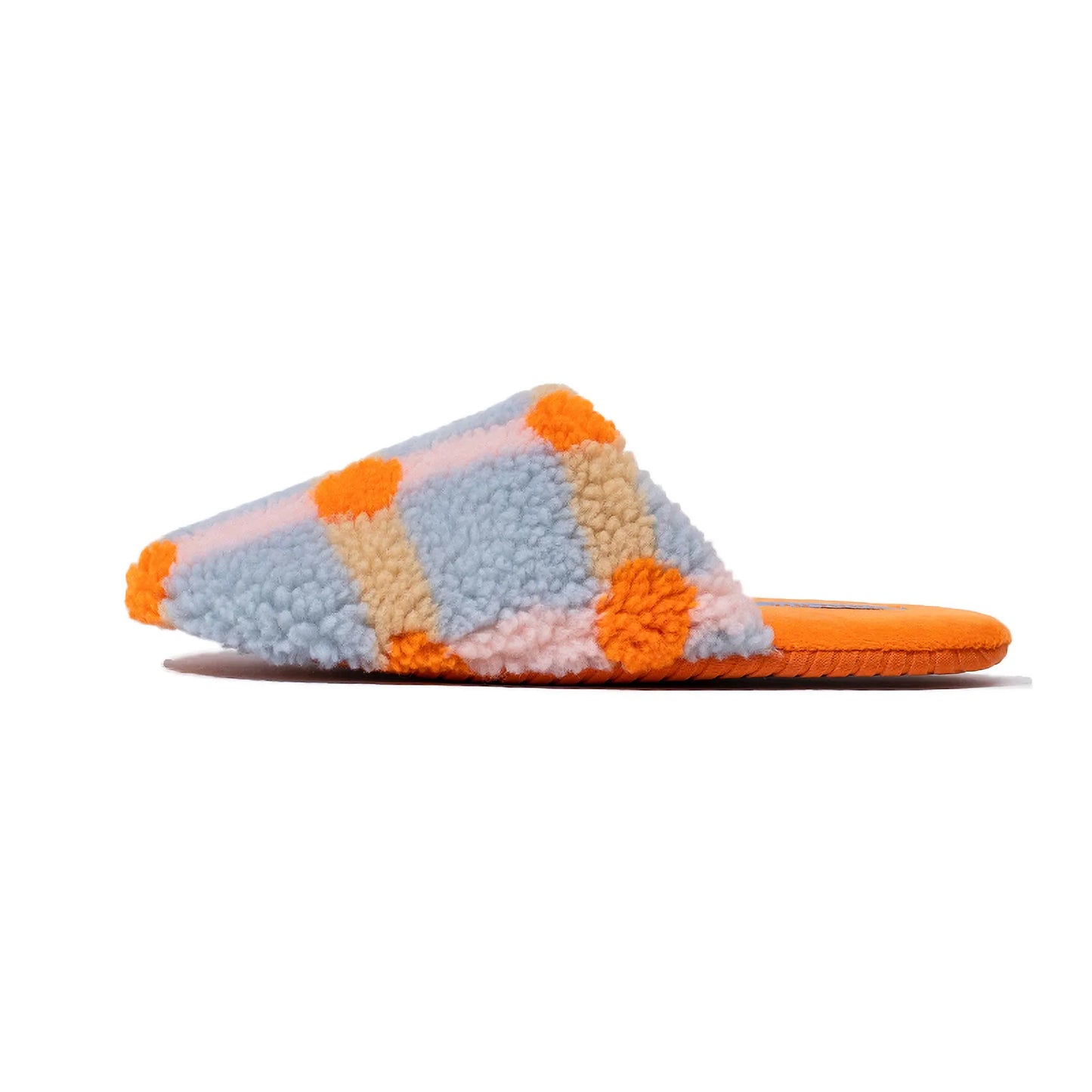 Fuzzy Plaid Sherpa House Slippers