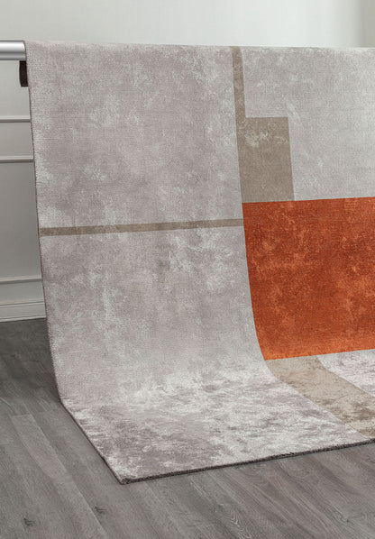 Block Rust - Bone Rug area carpet area rug carpet Color_Beige Color_Orange MARRAKESH Material_Cotton & Viscose Rug2023