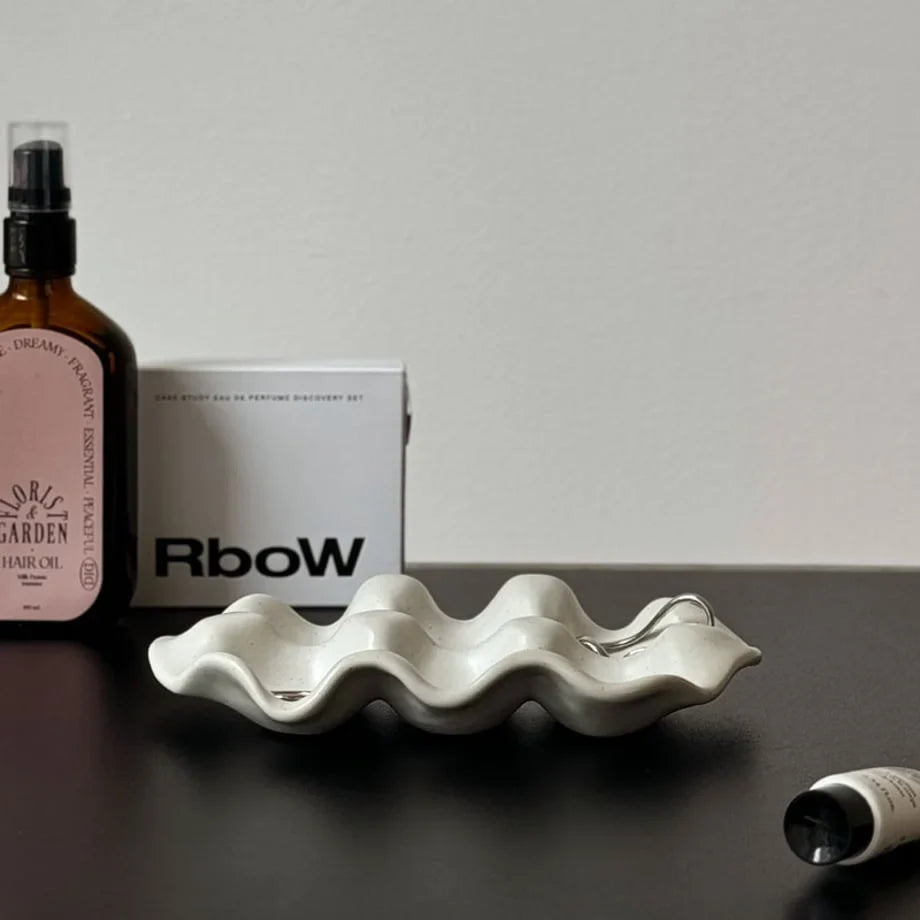 Speckled Wavy Ceramic Jewelry Dish