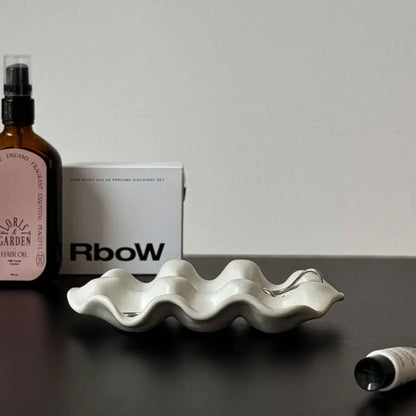 Speckled Wavy Ceramic Jewelry Dish