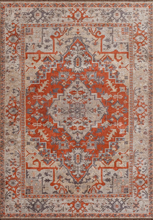 Alcasar Beige - Dark Terra Rug area carpet area rug carpet Color_Beige Color_Orange IST Material_Cotton & Viscose oriental orientalcollection Rug2023