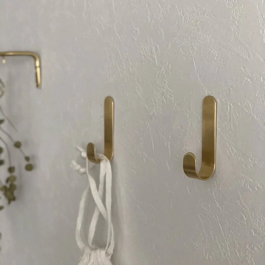 Brushed J-Shape Metal Decorative Hooks