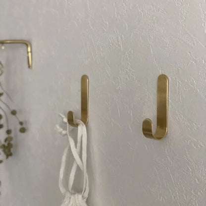 Brushed J-Shape Metal Decorative Hooks