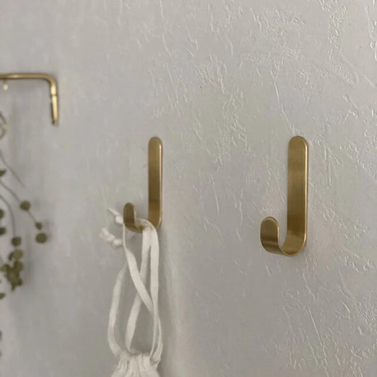 Brushed J-Shape Metal Decorative Hooks