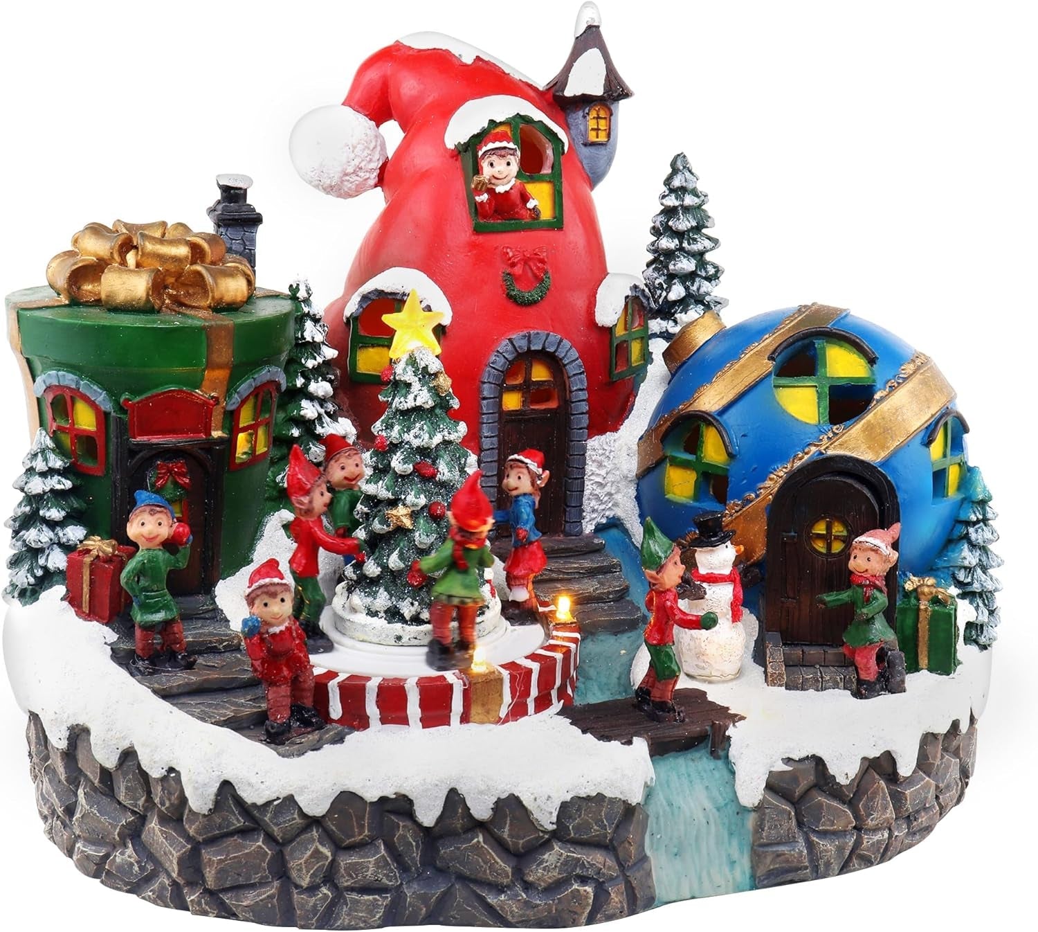 Christmas Village Windmill - Animated Pre-Lit Musical Winter Snow Village - Perfect Addition to Your Christmas Indoor Decorations & Christmas Village Display - a Thoughtful Gift for Your Loved Ones Collectible Buildings Collectible Buildings & Accessories Home & Kitchen Home Décor Accents Home Décor Products