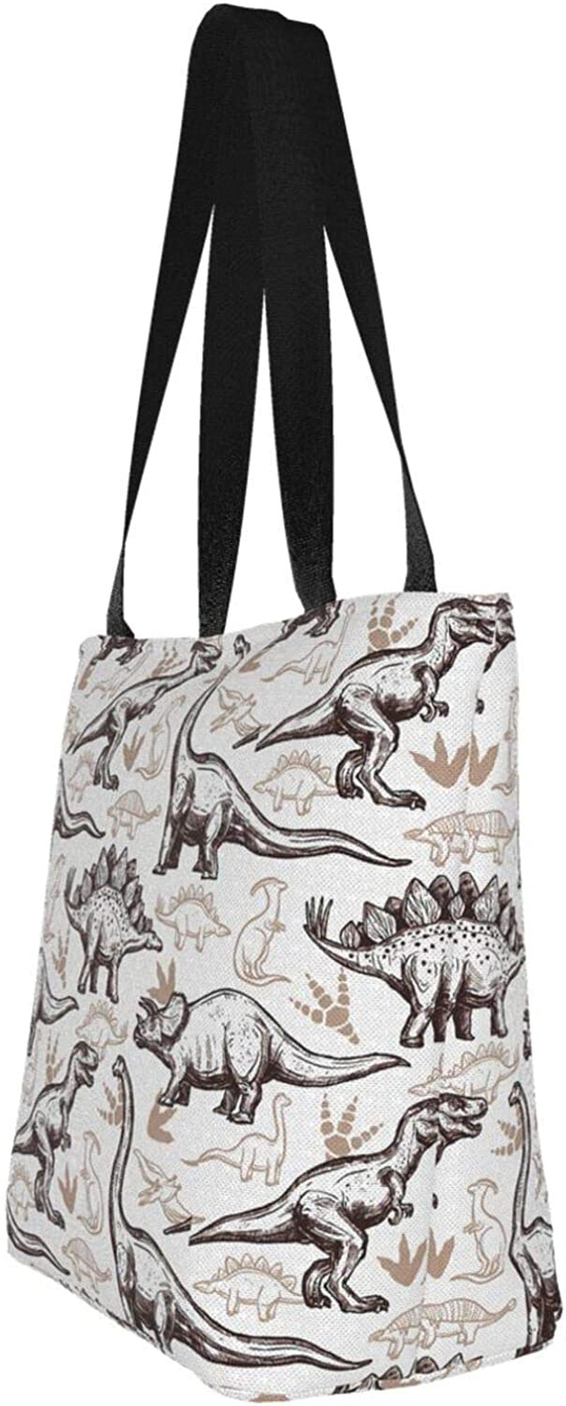 Antcreptson Dinosaurs Footprint Decorative Canvas Tote Bag for Woamen Travel Work Shopping Grocery Top Handle Purses Large Totes Reusable Handbags Cotton Shoulder Bags Home & Kitchen Kitchen & Dining Luggage & Bags Reusable Grocery Bags Shopping Totes Storage & Organization Travel & To-Go Food Containers