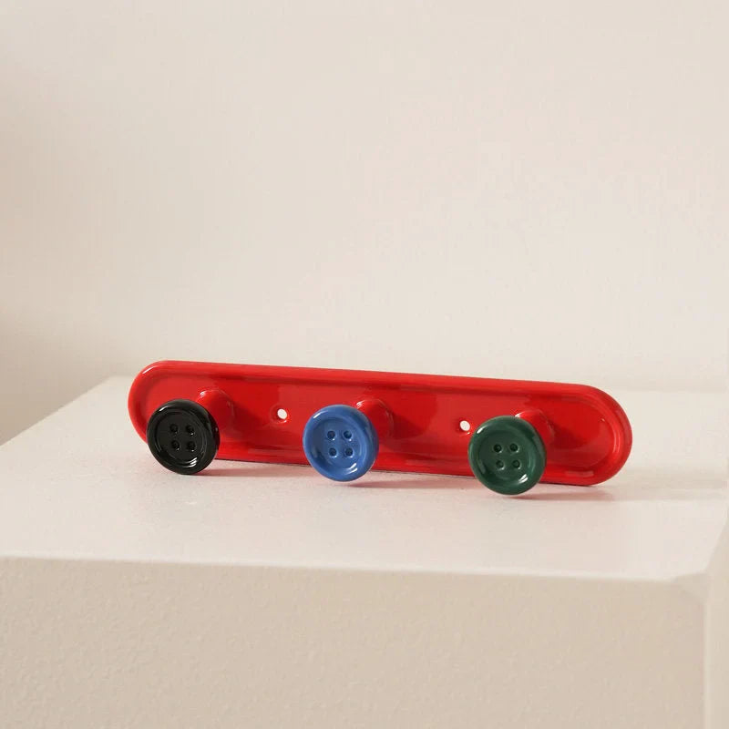 Playful Button Ceramic Wall Hooks
