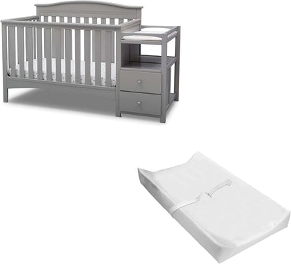 Birkley Convertible Crib N Changer + Changing Pad and Cover [Bundle], Grey Baby Products Changing & Dressing Changing Tables Furniture Nursery