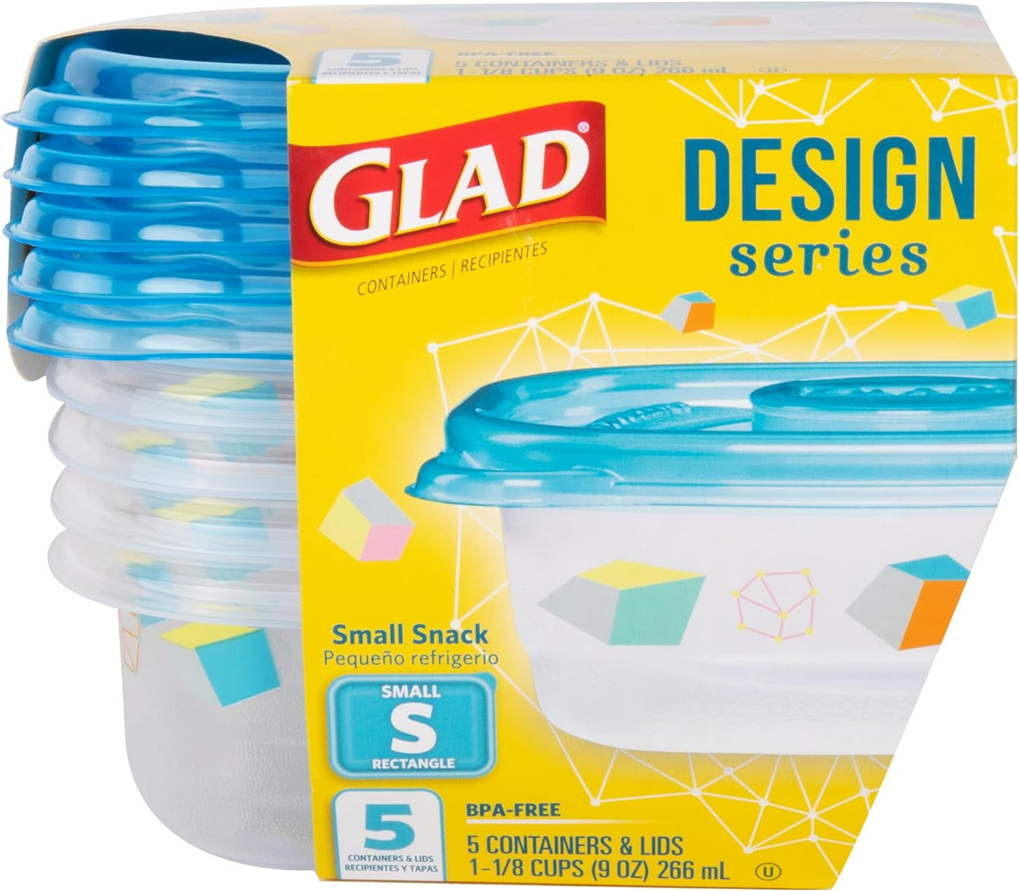 Glad Series Food Storage Containers, 4 Count | Strong and Durable Food Storage Food Containers for Everyday Use | Use to Store Meals, Snacks, and Desserts Container Sets Food Containers Food Storage Home & Kitchen Kitchen & Dining Storage & Organization