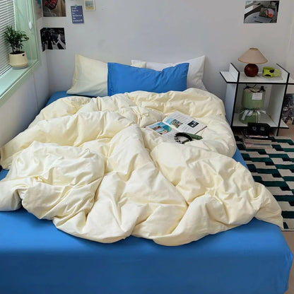 Soft Washed Solid Color Cotton Bedding Set