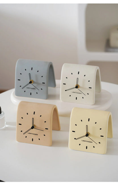 Matte Arch Ceramic Table Clock