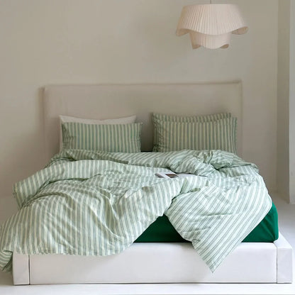 Ultra-Soft Pinstripe Washed Cotton Bedding Set