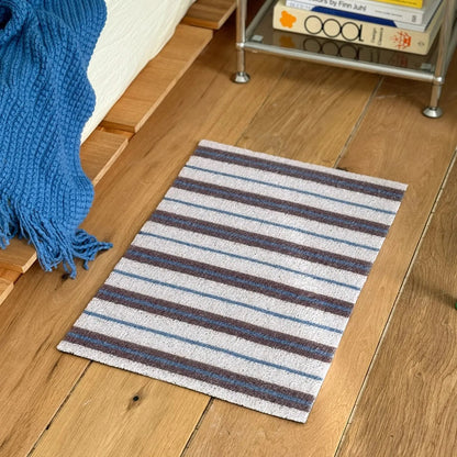 Textured Loop Striped PVC Coil Accent Rugs