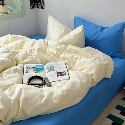 Soft Washed Solid Color Cotton Bedding Set