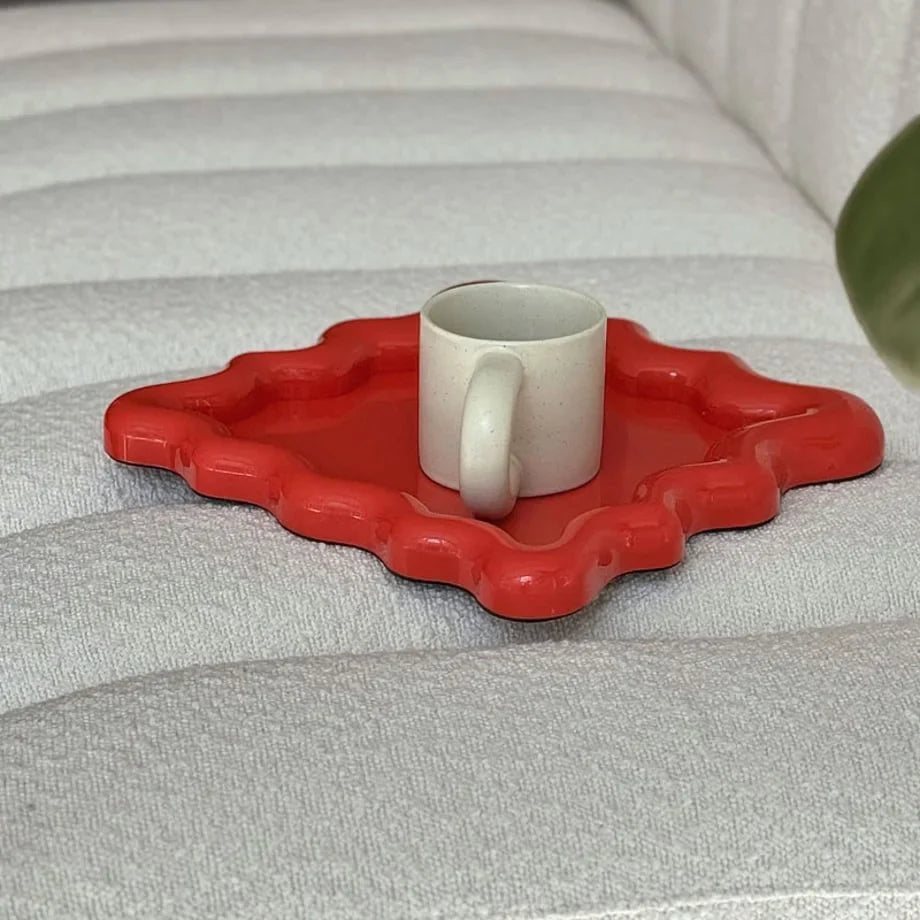 Sculptural Wavy Melamine Jewelry & Trinket Tray