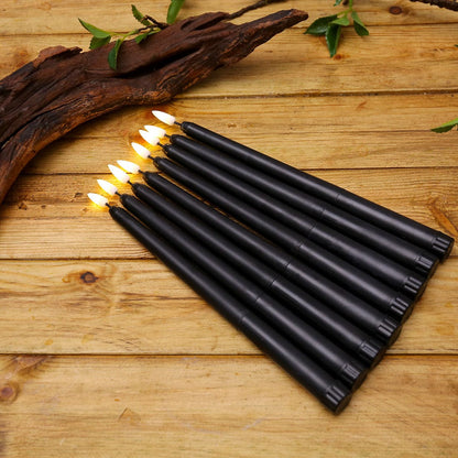 3Pcs Black Led Candles With Flickering Flame