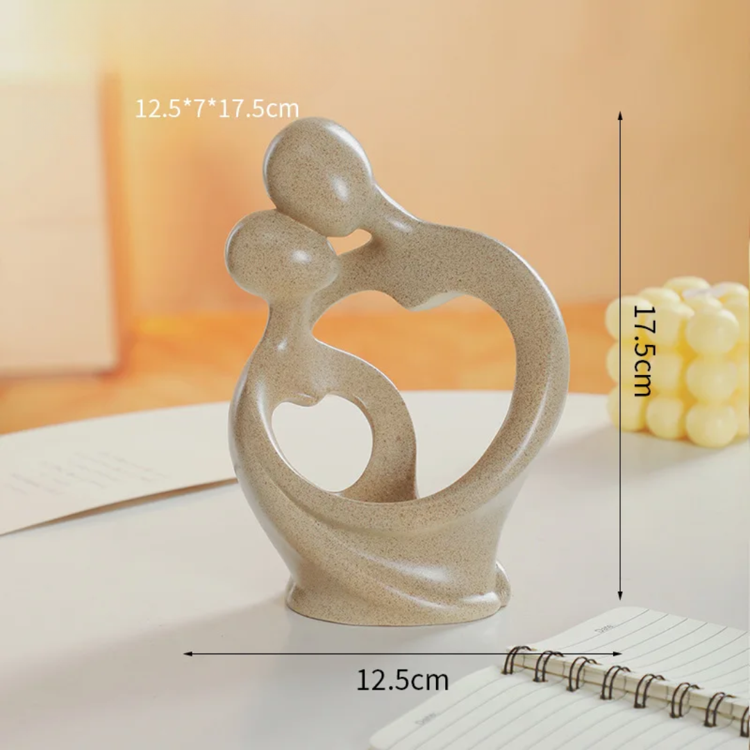 Abstract Couple Sculpture with Heart