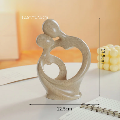 Abstract Couple Sculpture with Heart