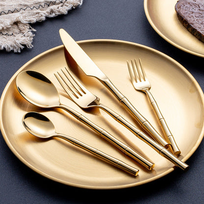 Aldomara Bamboo Gold Cutlery Set