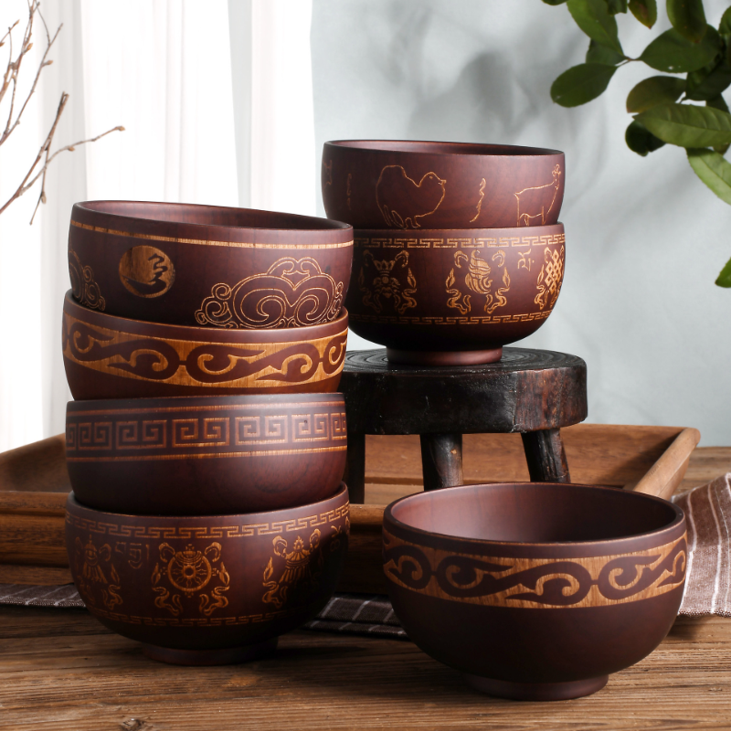 Ethnic Wooden Bowl Dining Bowls