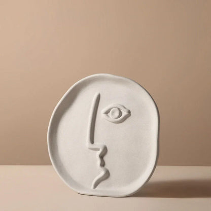 Matte Abstract Face Ceramic Vase