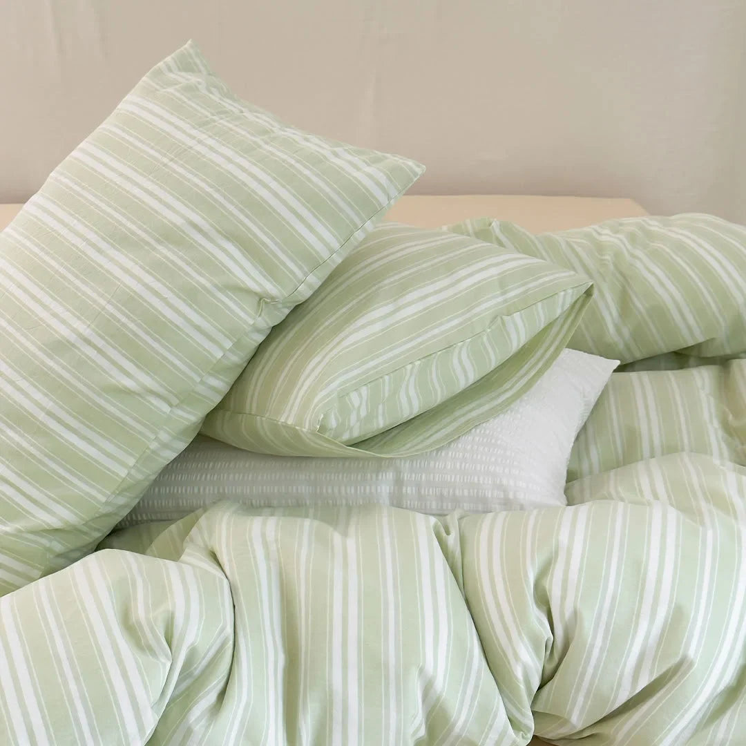 Soft Washed Striped Cotton Bedding Set