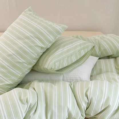 Soft Washed Striped Cotton Bedding Set