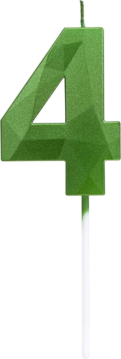 Green Happy Birthday Cake Candles,Wedding Cake Number Candles,3D Design Cake Topper Decoration for Party Kids Adults (Green Number 6) Birthday Candles Candles Candles & Holders Home & Kitchen Home Décor Products Specialty Candles