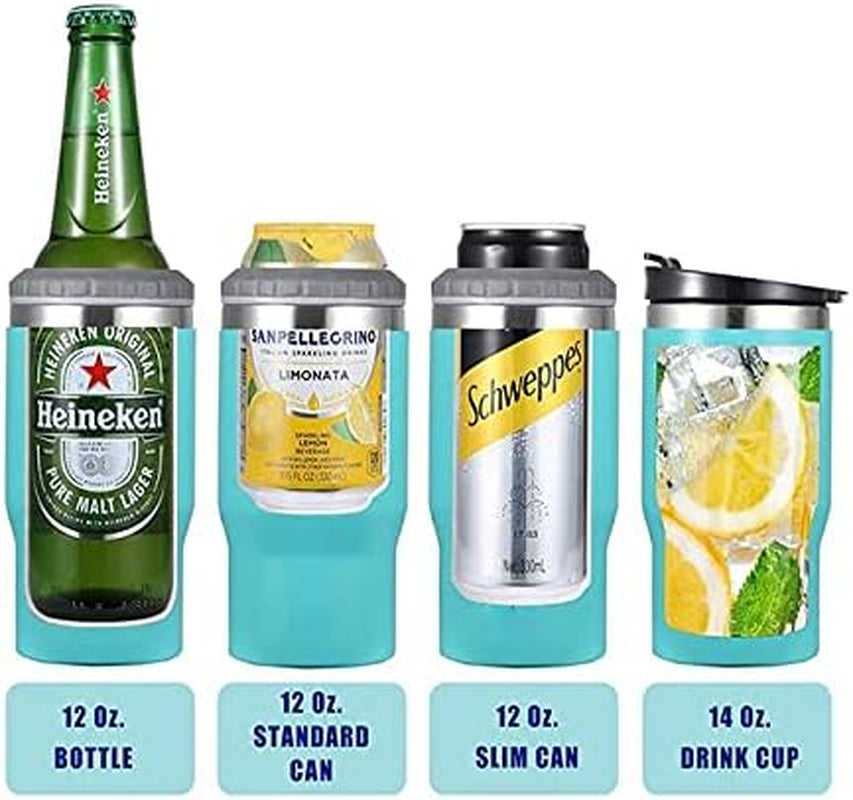 4 in 1 Stainless Steel Can/Bottle Insulator, 14Oz Two-Way Lids SUS Insulated Can Cooler, Beer Bottle Holder (Black) Home & Kitchen Kitchen & Dining Storage & Organization Thermocoolers Travel & To-Go Food Containers