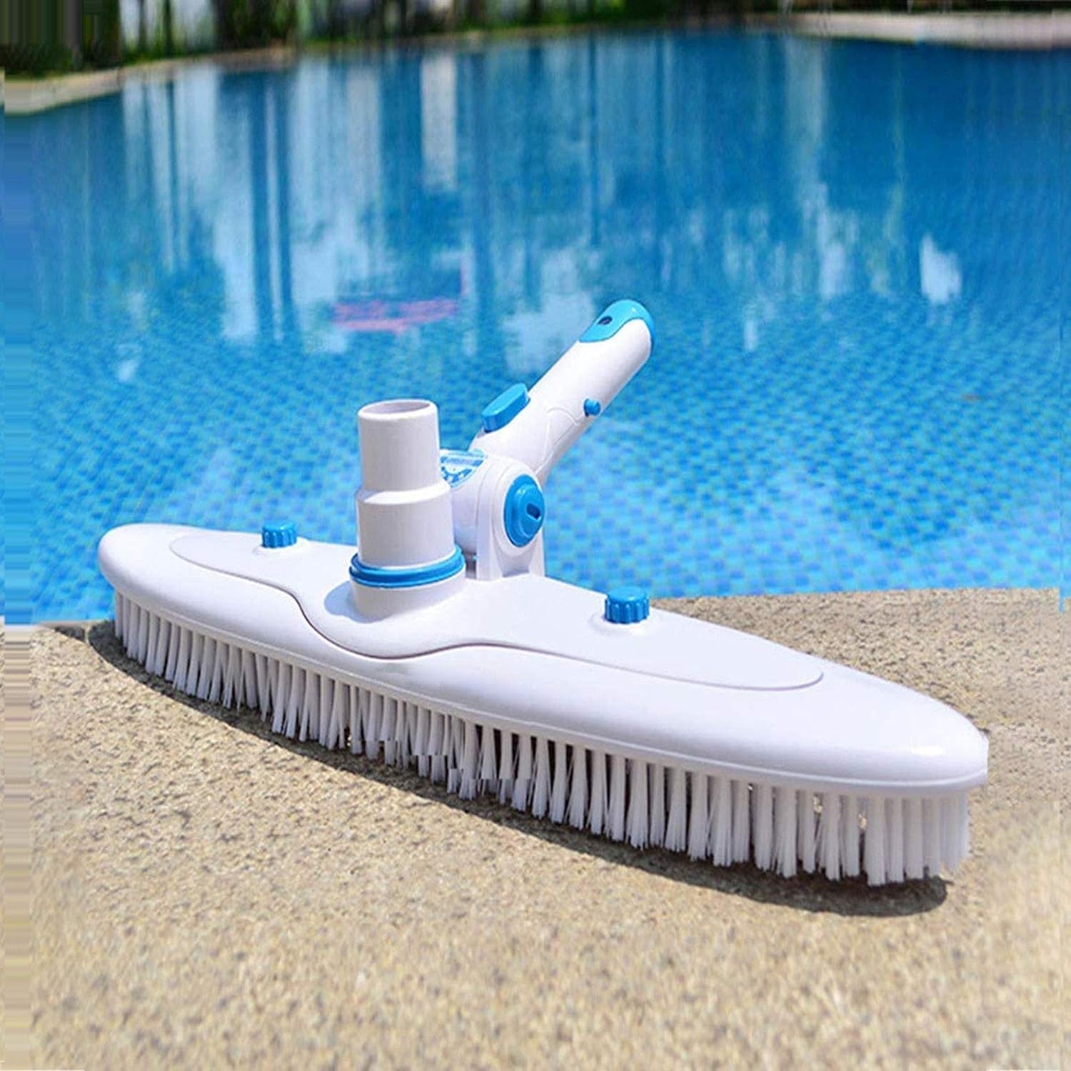 Pool Vacuum Head Practical Replacement Weighted Pool Brush Pool Cleaner Vacuum Head Absorb Broom Algae Remover Scrubber with Snap-On Adjustable Angle Handle Cleaning Tools & Chemicals Hot Tubs & Supplies Lawn & Garden Patio Pool Brushes Pools