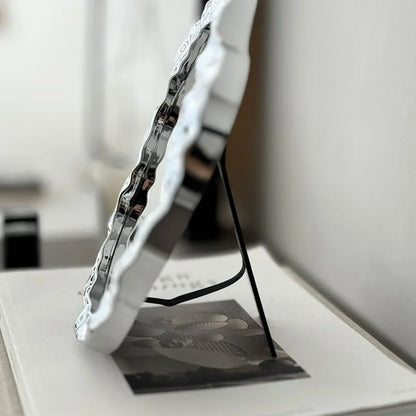 Molten Irregular Chrome Desktop Mirror