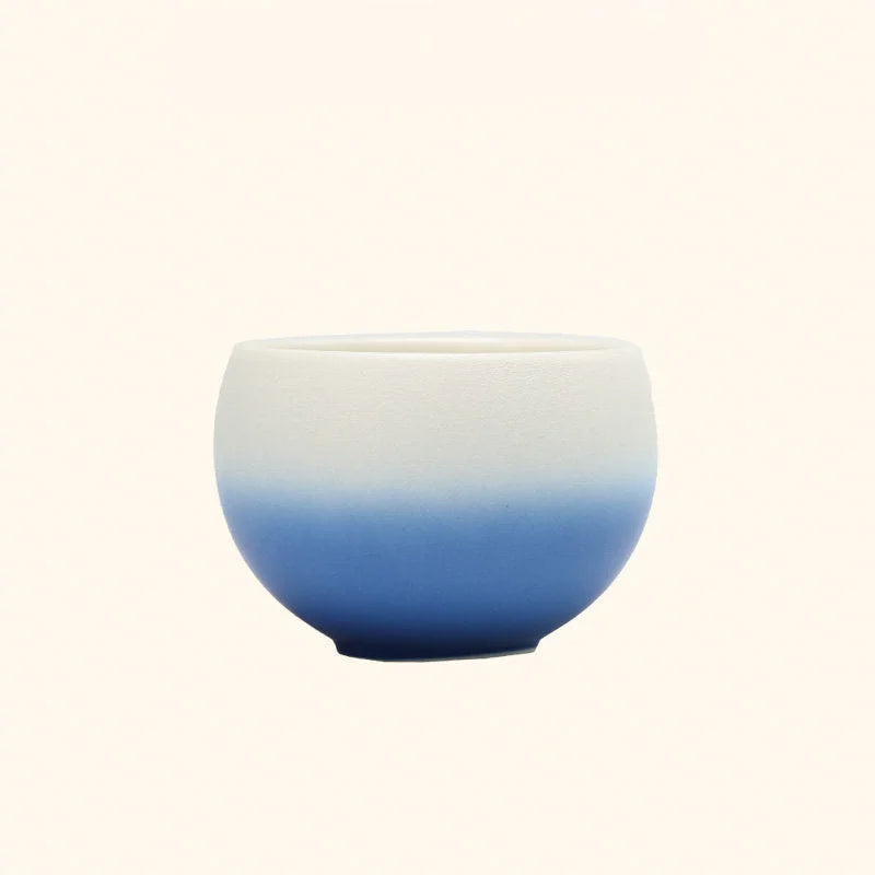 Matte Ombre Ceramic Coffee Cup & Saucer Set