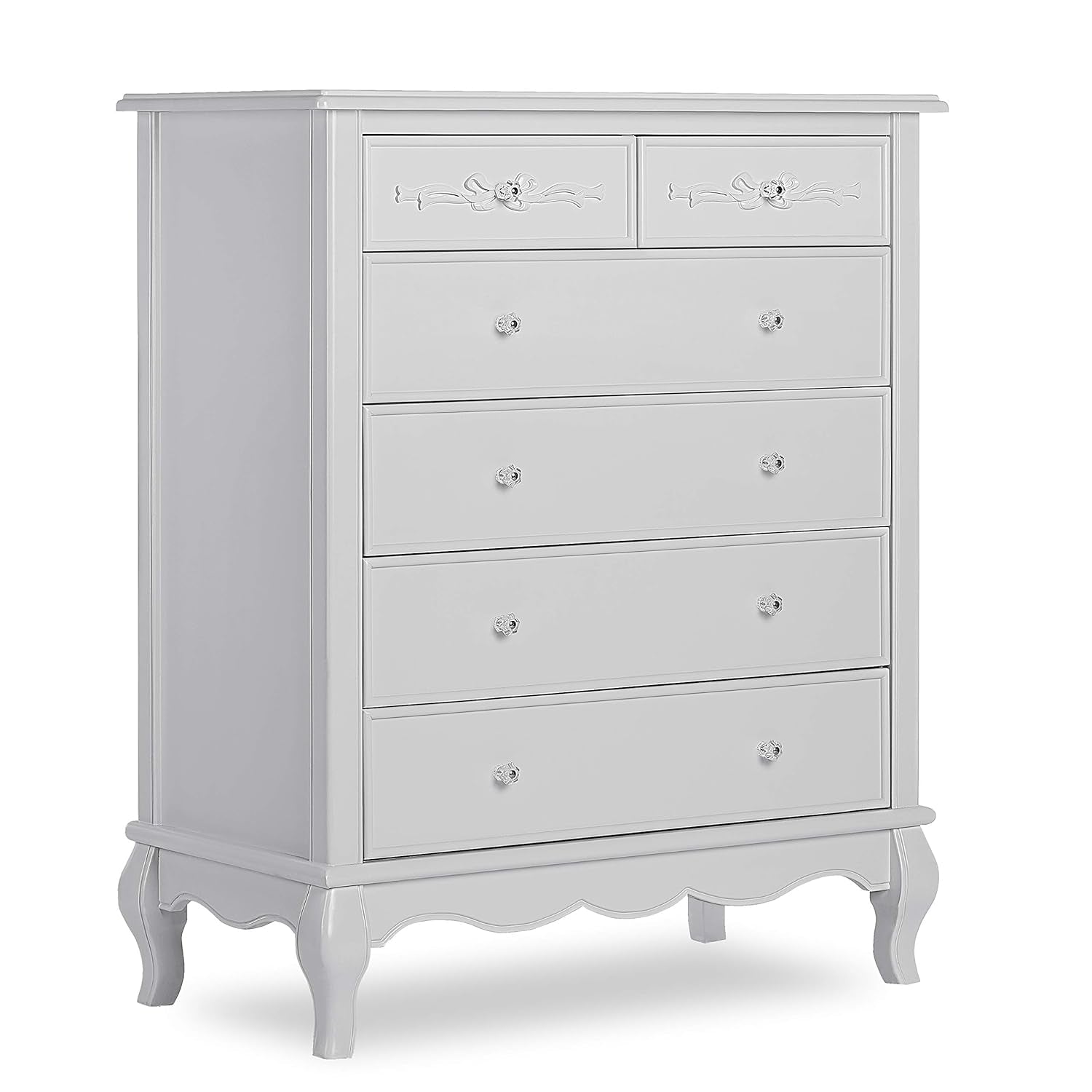 Evolur Aurora 7 Drawer Double Dresser, Akoya Grey Pearl/Silver Mist & Aurora 6 Drawer Tall Chest in Akoya Grey Pearl/Silver Mist Bedroom Furniture Dressers Furniture Home & Kitchen