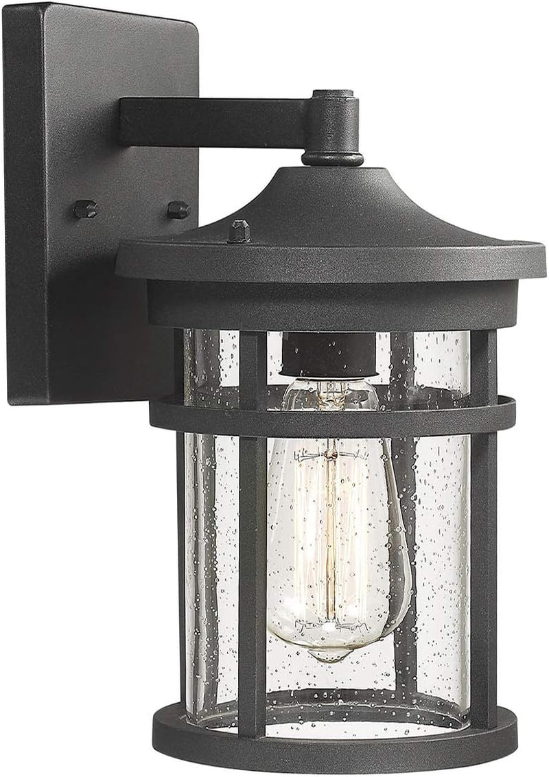 Bestshared Outdoor Wall Mount Light Fixture, 1-Light Wall Sconce Mounted Light, Exterior Wall Lantern with Seeded Glass Shade Lighting & Ceiling Fans Outdoor Lighting Porch & Patio Lights Tools & Home Improvement Wall Lights