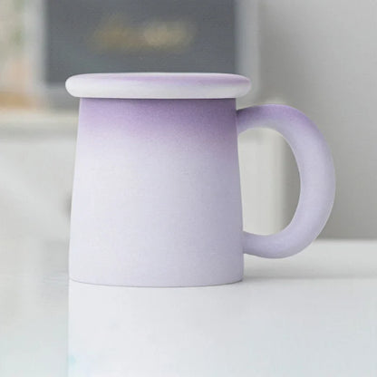 Frosted Ombre Ceramic Mug with Lid
