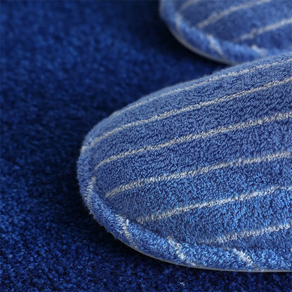 Soft Terry Pinstripe Cotton House Slippers