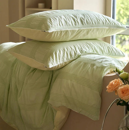 Textured Pintuck Washed Cotton Bedding Set