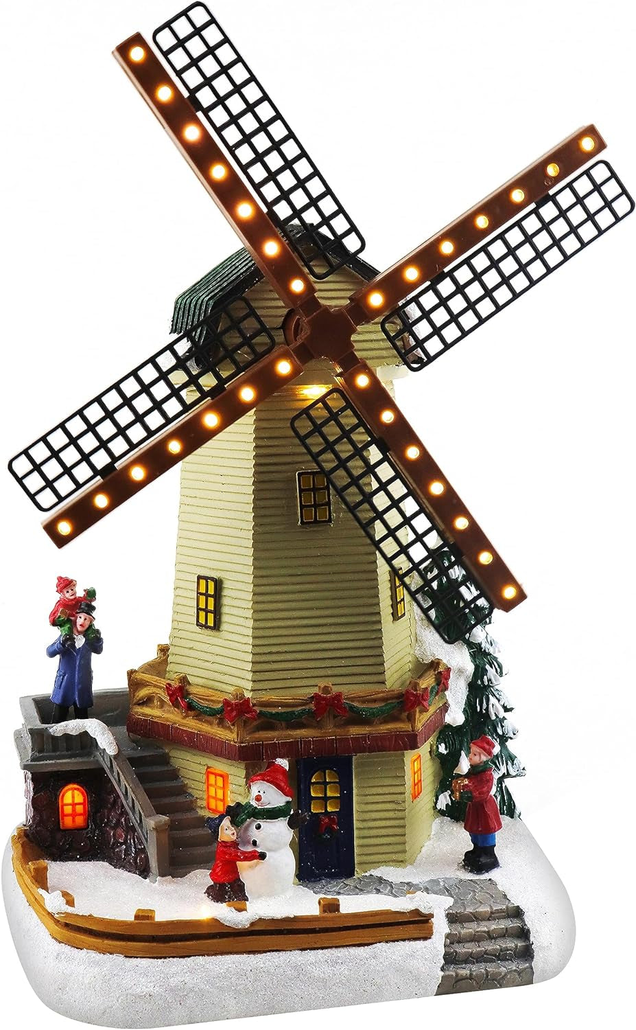 Christmas Village Windmill - Animated Pre-Lit Musical Winter Snow Village - Perfect Addition to Your Christmas Indoor Decorations & Christmas Village Display - a Thoughtful Gift for Your Loved Ones Collectible Buildings Collectible Buildings & Accessories Home & Kitchen Home Décor Accents Home Décor Products