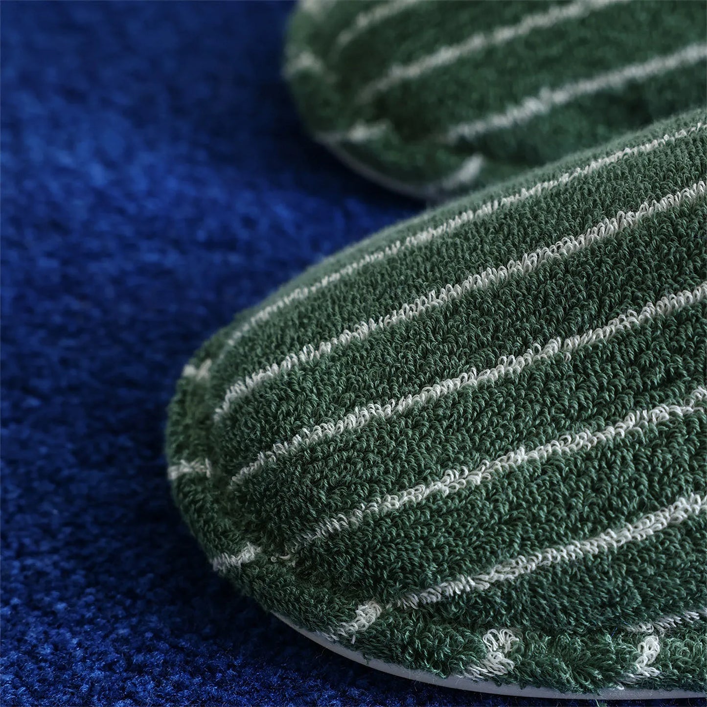 Soft Terry Pinstripe Cotton House Slippers