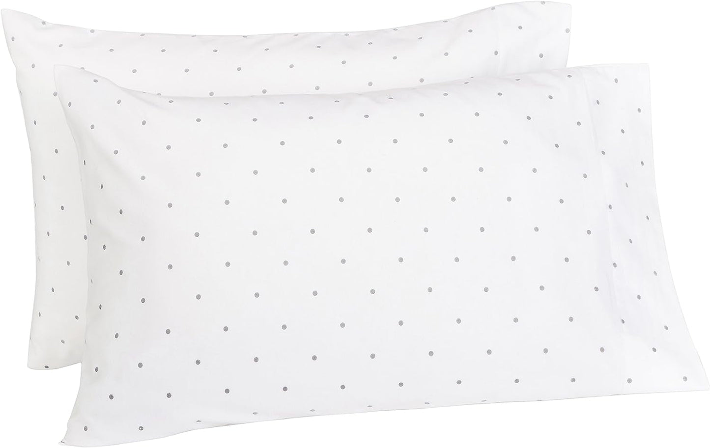 Amazon Brand – Pinzon 170-Gram Flannel Cotton Pillowcases, Set of 2, King, Grey Dot Bedding Home & Kitchen Sheet & Pillowcase Sets Sheets & Pillowcases