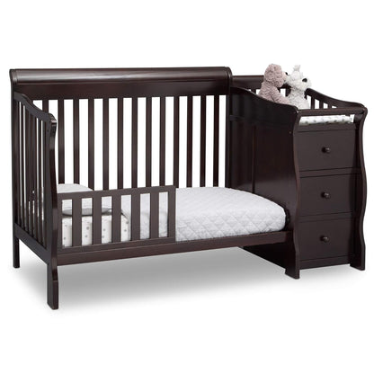 Princeton Junction 4-In-1 Convertible Crib and Changer - Greenguard Gold Certified, Dark Chocolate Baby Products Convertible Cribs Furniture Infant & Toddler Beds Nursery