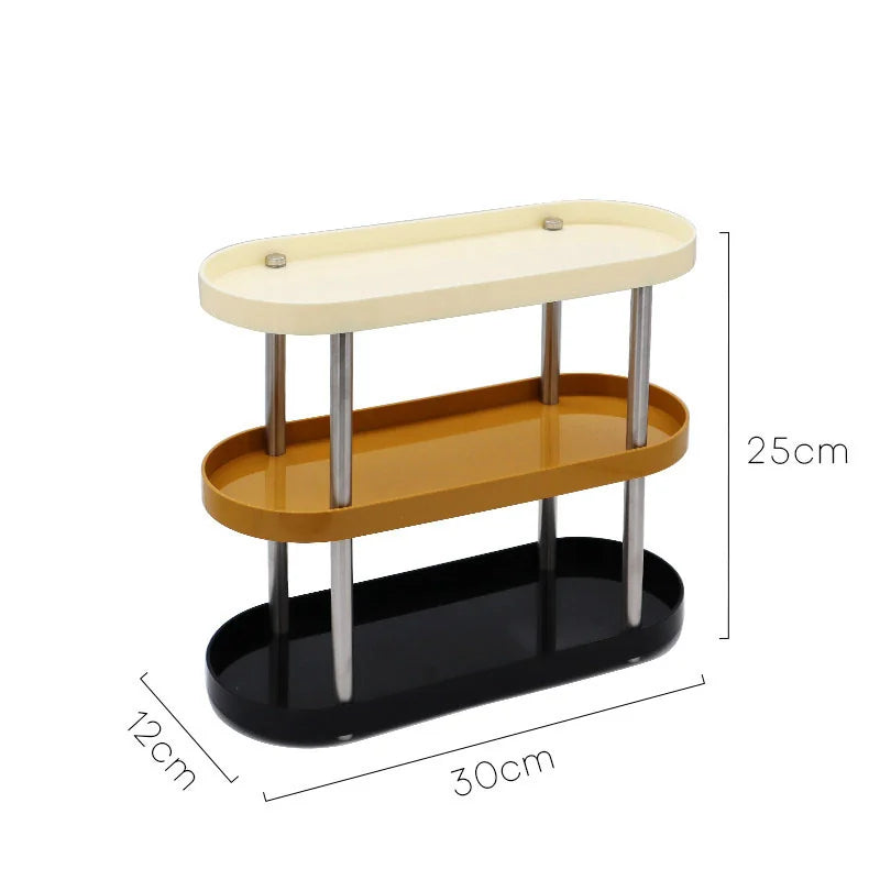Smooth Color Block ABS Tiered Vanity Tray
