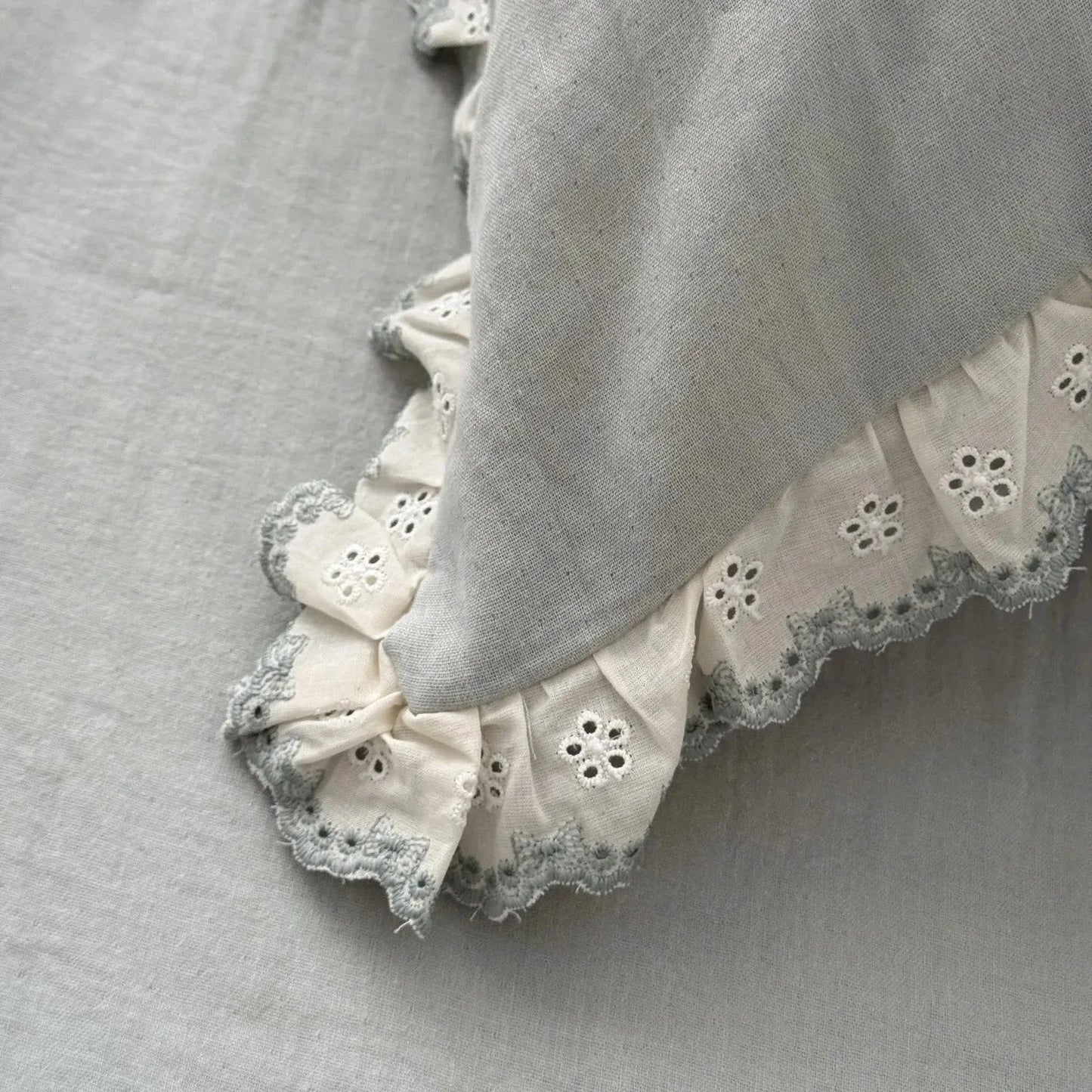 Soft Embroidered Lace Ruffle Cotton Bedding Set
