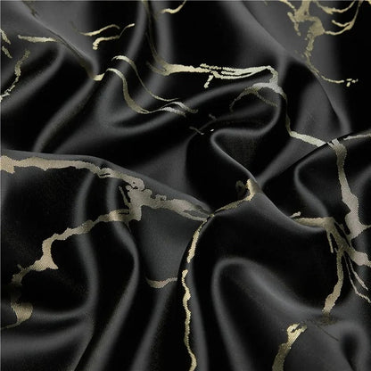 Nero Black Cotton Satin Bedding Set
